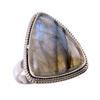 Natural Labradorite Gemstone 925 Solid Sterling Silver Jewelry Ring Size 9 Z0e00