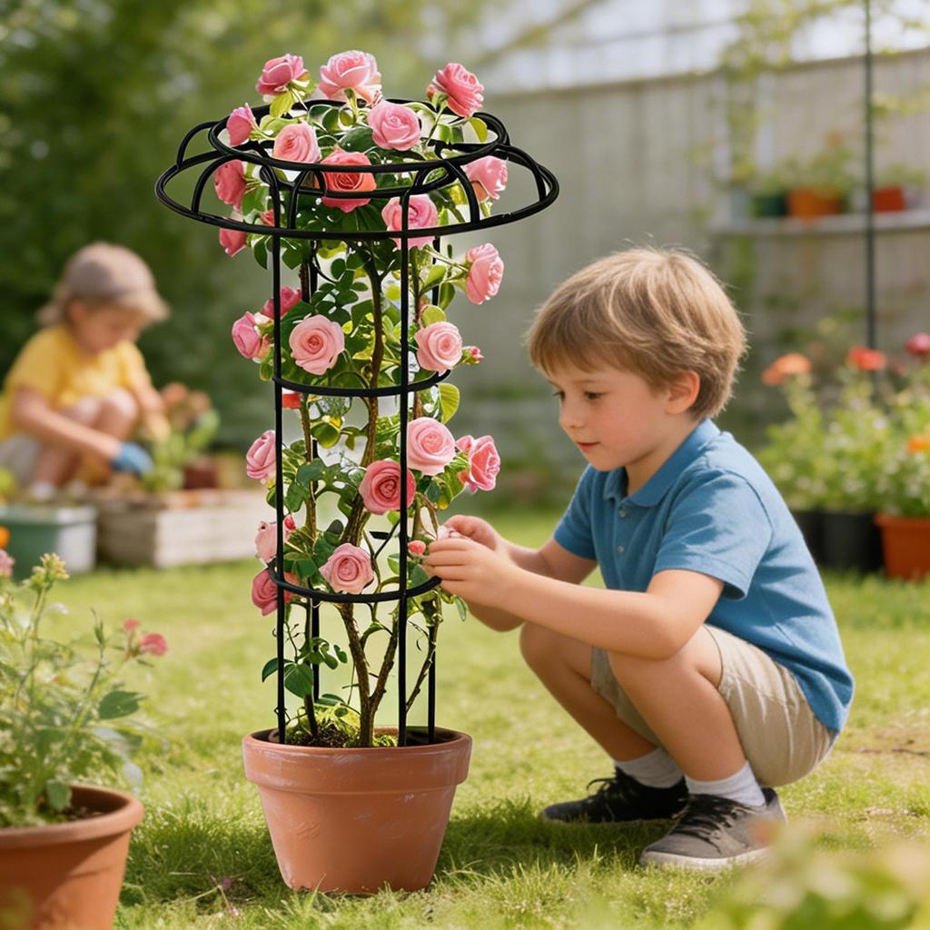 Garden Trellis Vertical All-Weather Umbrella Shape Trellis for Climbing Plants Outdoor for Vines Flowers Pea Bean Tomato