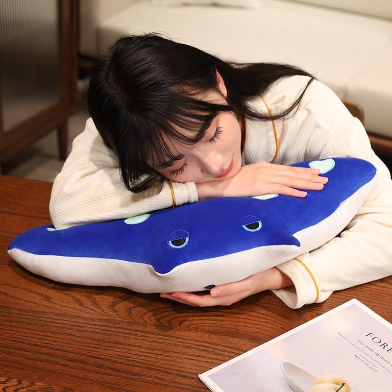 35-80cm Kawaii Creativo Pesce Manta Peluche Giocattoli Morbidi Animali Ripieni Pesci Peluche Cuscino da Lancio Cuscino per Divano per Bambini Regali