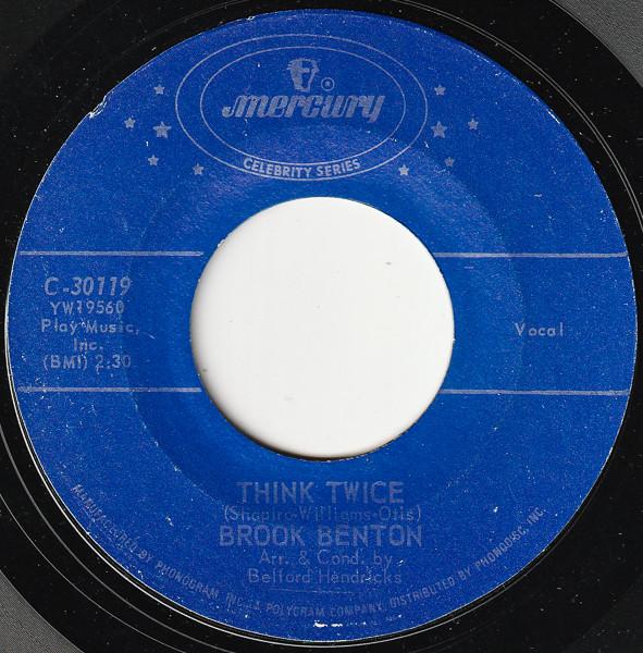 

7inch Record BROOK BENTON Think Twice Kiddio C30119 MERCURY US SoulFunk Used