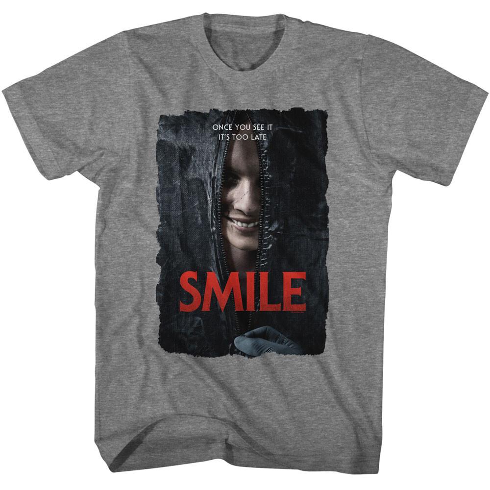 Smile Horror Movie Poster Once You See It It s Too Late Men s T Shirt XXXXL