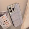 Phone Case for iPhone 17 16e 16 15 14 13 12 11 Pro Max X XR XSMAX 8 7 Air Plus Luxury Clear Blue Grid Pattern Drop Glue Silver