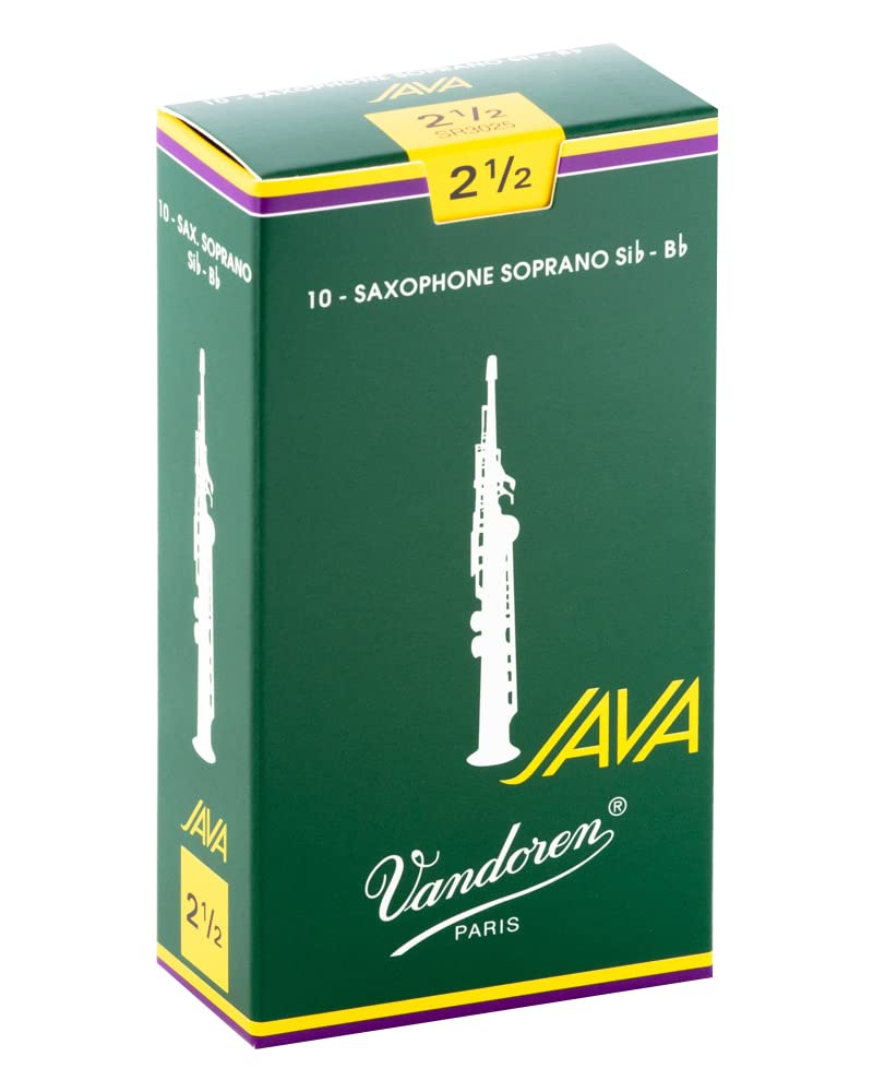 Vandoren Java Soprano Saxophone Reeds, 2-12 Hardness (Pack of 10)