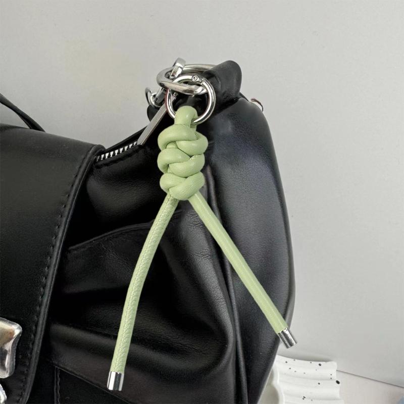 Handcrafted Triangular PU Leather Rope Keychain Lightweight Keyring Ornament Decors For Everyday Use or Travel