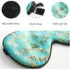 Silk Sleep Mask for Women Men Comfortable Blindfold Eye Mask with Adjustable Strap for Travel Yoga Nap Shift Work (Green Flower