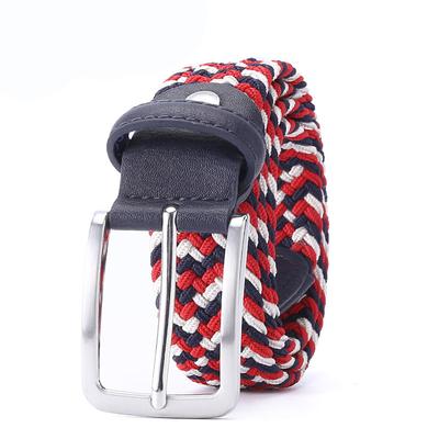 Men'S Belt Braided Elastic Belt Non-Porous Belt Men'S And Women'S Pin Buckle Elastic Belt