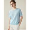 2026 Fall Winter Silk Cashmere Short Sleeve Sweater Women Crew Neck Solid Color Knit Top Commuter Thin