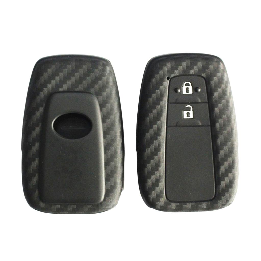 Compatible with Toyota Silicone Carbon Style Key Case Smart Key
