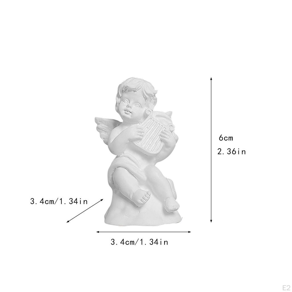 Cherub Figurine Little Angel Statue Crafts Resin Mini Sculpture Tabletop Decoration for Desk Hotel