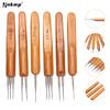 Crochet Hook Dreads Loc Crochet Needle Wooden Handle 0.5Mm 0.75Mm For Dreadlocks Braids Hair Making Needle Tools For Dreads