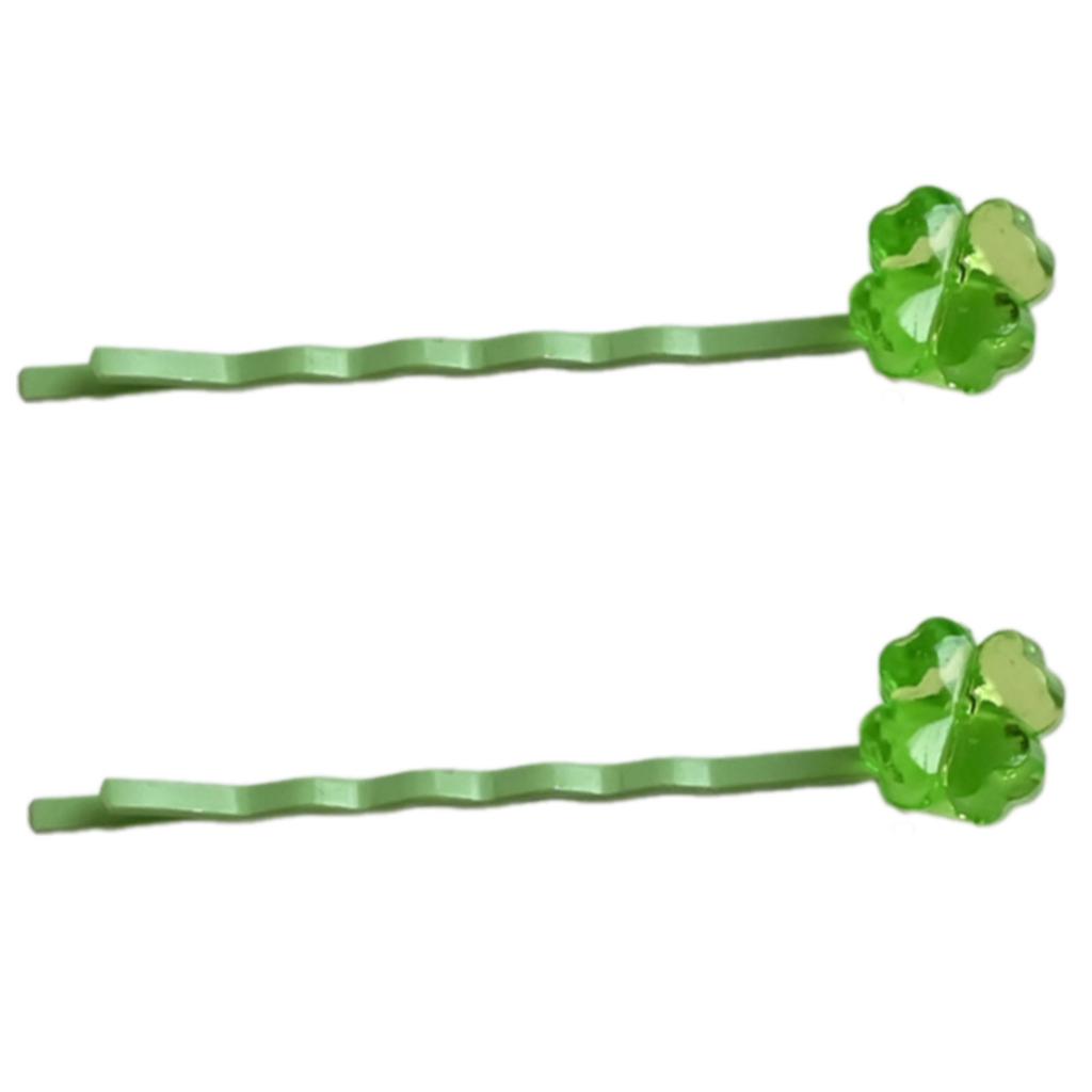 Creative Green Hair Pins Hair Clip for Girls Kid Barrettes Sparkling Clovers Handmade Hairpins Lovely Hairpin