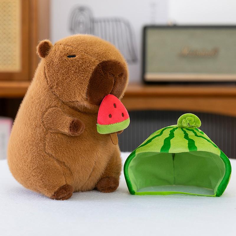 

Hat Capybara Watermelon Plush Toys Soft Doll Room Decoration Children Gifts 25CM