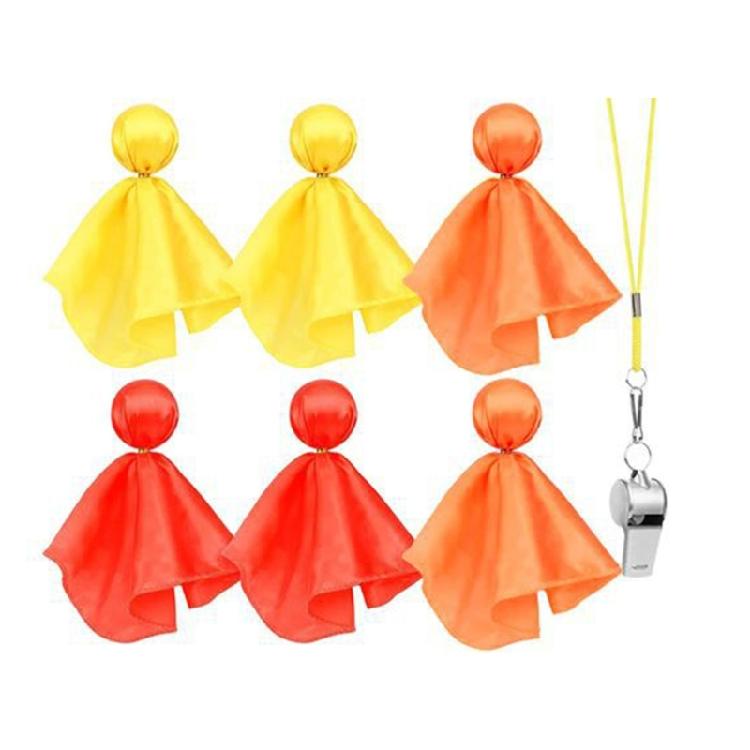 

Party Accessories Referee Flags Football Penalty Flags with Whistle Referee Gear Challenge Flags for Football Game