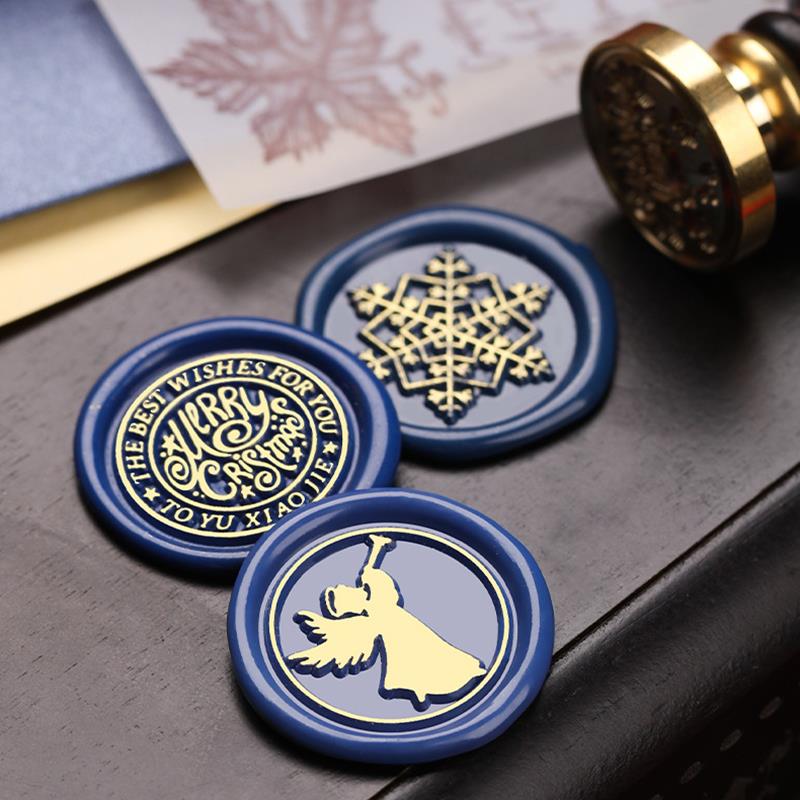 2.5cm Christmas Series Wax Seal Stamps Vintage Merry Christmas Tree Snowflake Head DIY Festival Gift Wrapping Cards Scrapbooking