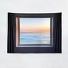 Oceanview window backdrop fabric digitalprinted polyester tapestries living rooms bedrooms macrame wall hanging room decor
