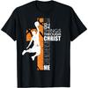 Basketball Faith Graphic Tee I Can Do All Things Through Christ Men T-Shirt Casual Print