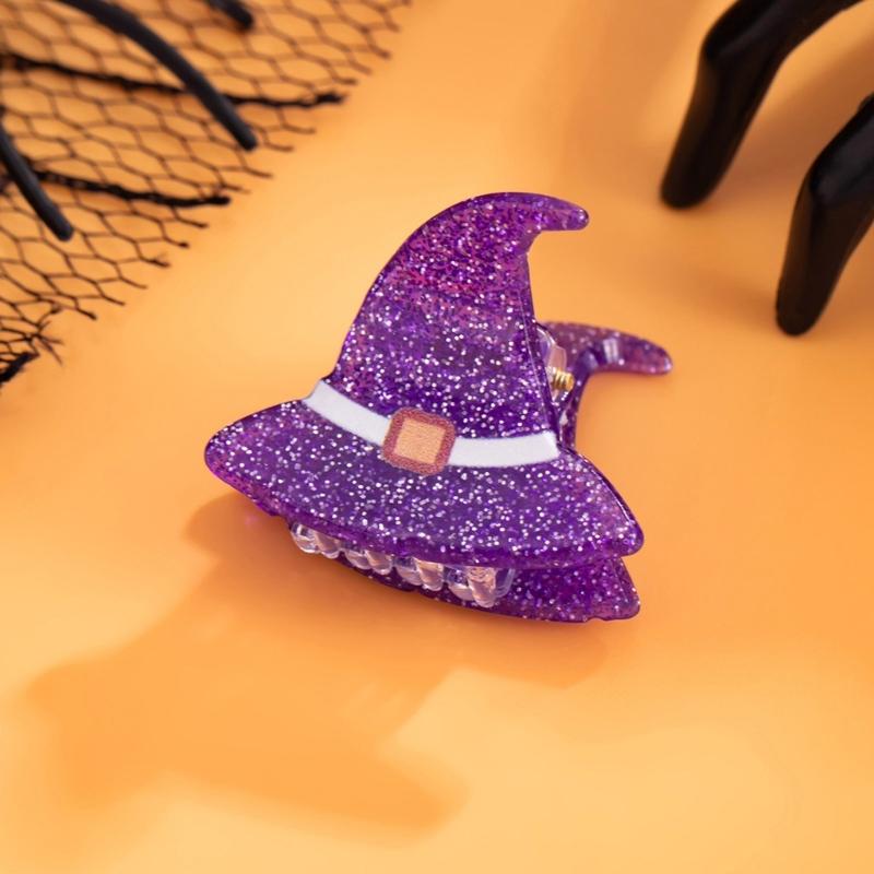 1PC Halloween Bat Pumpkin Spiders Hair Clip For Kids Party Costume Accessories Practical Acrylic Design Safe Hairpins