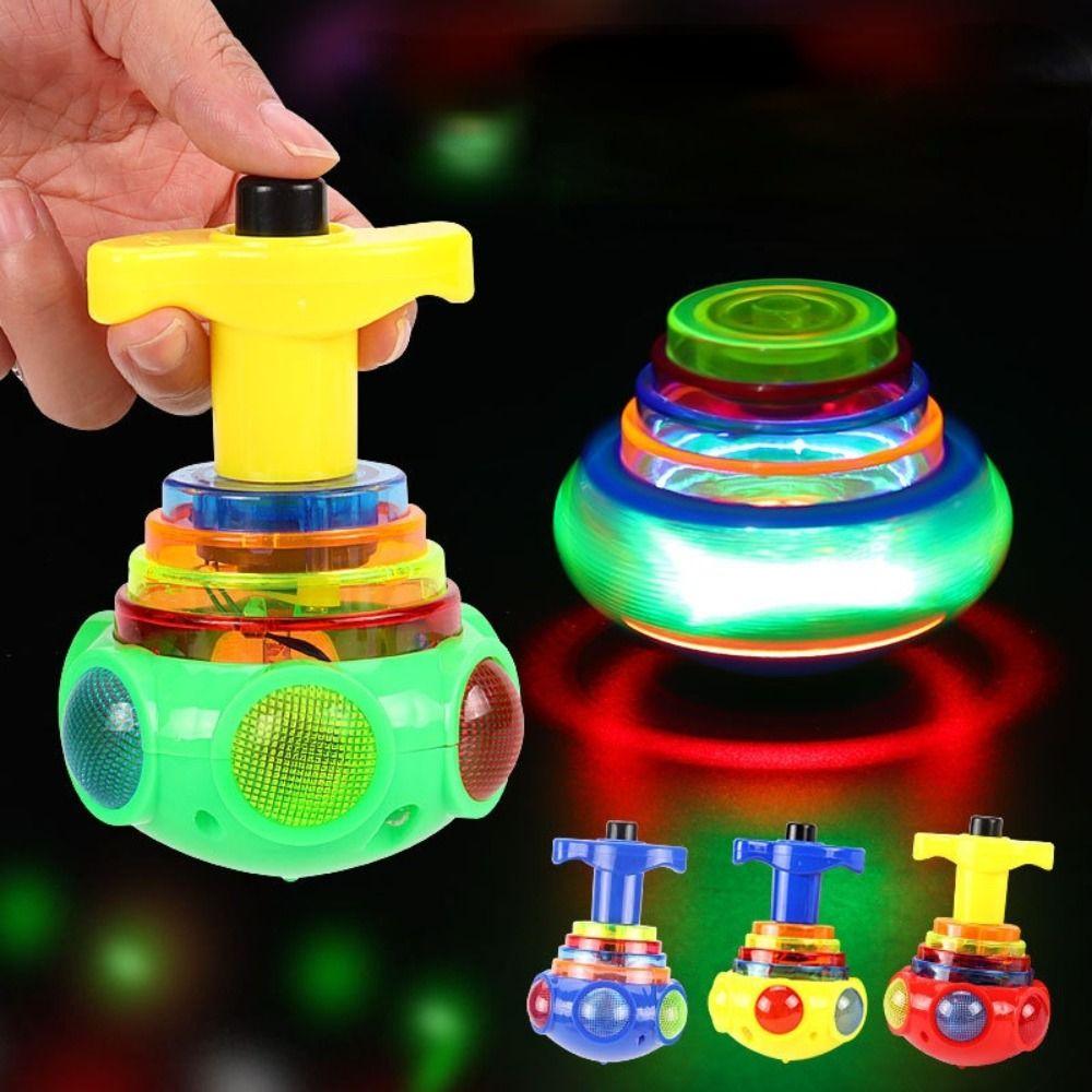 Glowing Toys With Launcher Spinning Top Luminous Rotating Toy Music Spinning Toy Rotating Gyro