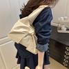 Large Capacity Bow Shoulder Bag Bowknot Handbag Vintage Canvas Vest Bag  Storage Bag