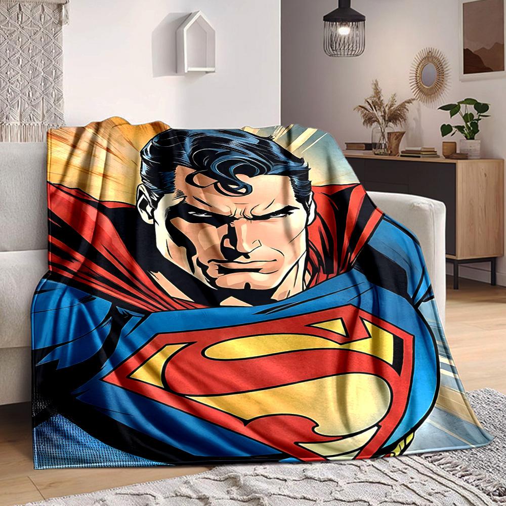 1ks Flanelová deka Superman Měkká, hřejivá a útulná na pohovku, postel, do kanceláře a na cesty Všestranný dárek pro každé roční období, Vánoční dárek