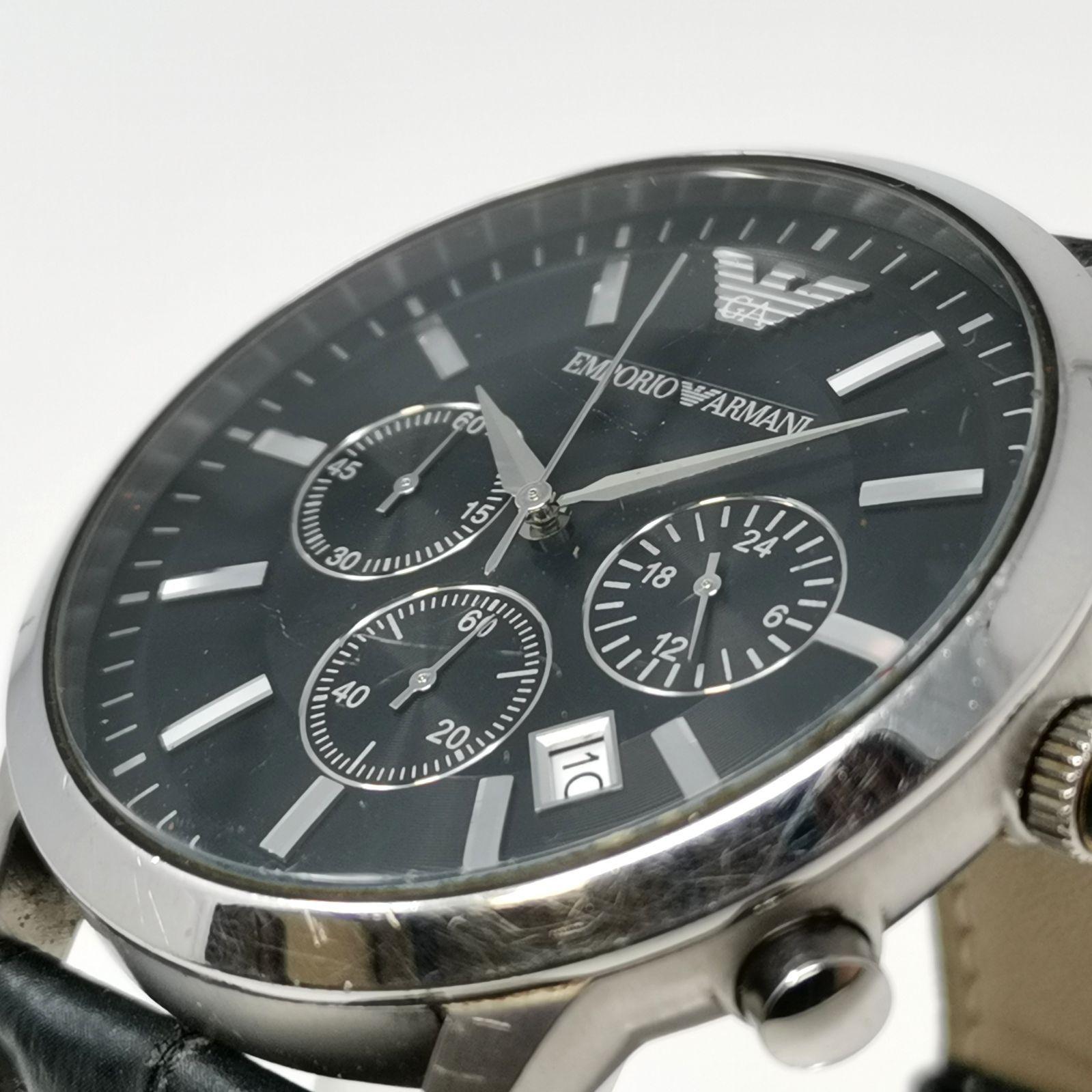 Used EMPORIO ARMANI AR2434 Chronograph Watch Immobile Management Number ARCANKO1347