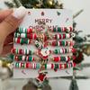Ingemark Set da 6 Pezzi Albero di Natale Babbo Natale Stivali Braccialetto Moda Carino Braccialetti in Argilla Polimerica Gioielli per Feste di Capodanno