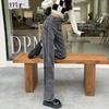 Autumn Spring Jeans Women Denim Pant  Vintage Straight Trousers Fashion Female Solid Lace Up Loose Casual Wide Leg Pants