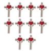 Pack of 10 Colorful Enamel Crosses and Heart Shape Pin for Fashion Accessory Styling Clothing Accessories