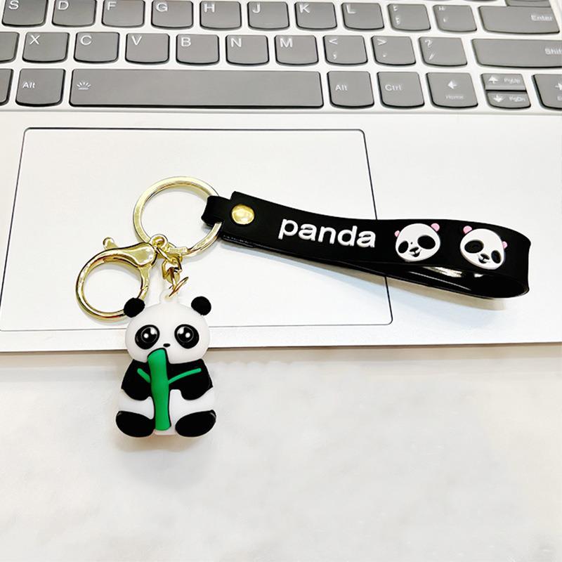 Creative Cute Panda with Bamboo Keychain Pendant - Children's Day Gift, Backpack Accessory, Hanging Ornament