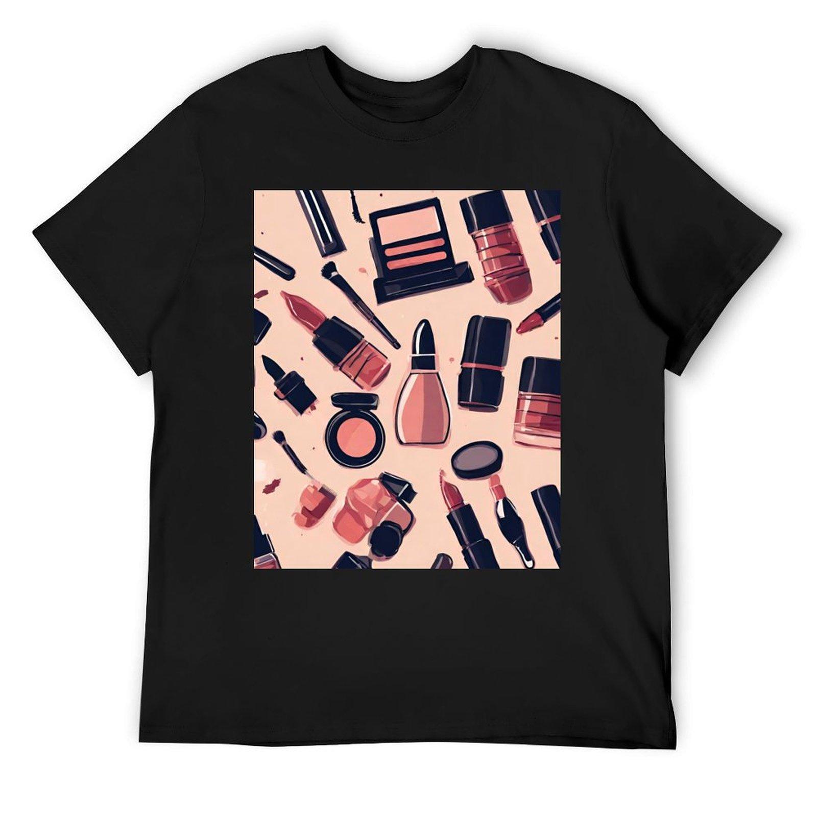

Makeup Pattern T-Shirt tops aesthetic clothes oversizeds graphic shirts funny t shirts men 4XL