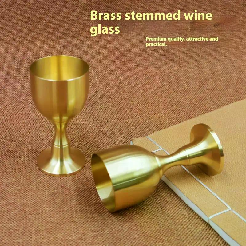 Brass Wine Glass Restaurant Goblet Tabletop Red Wine And White Wine Trumpet Copper Crafts Copper Decoration Mini Shot Glass