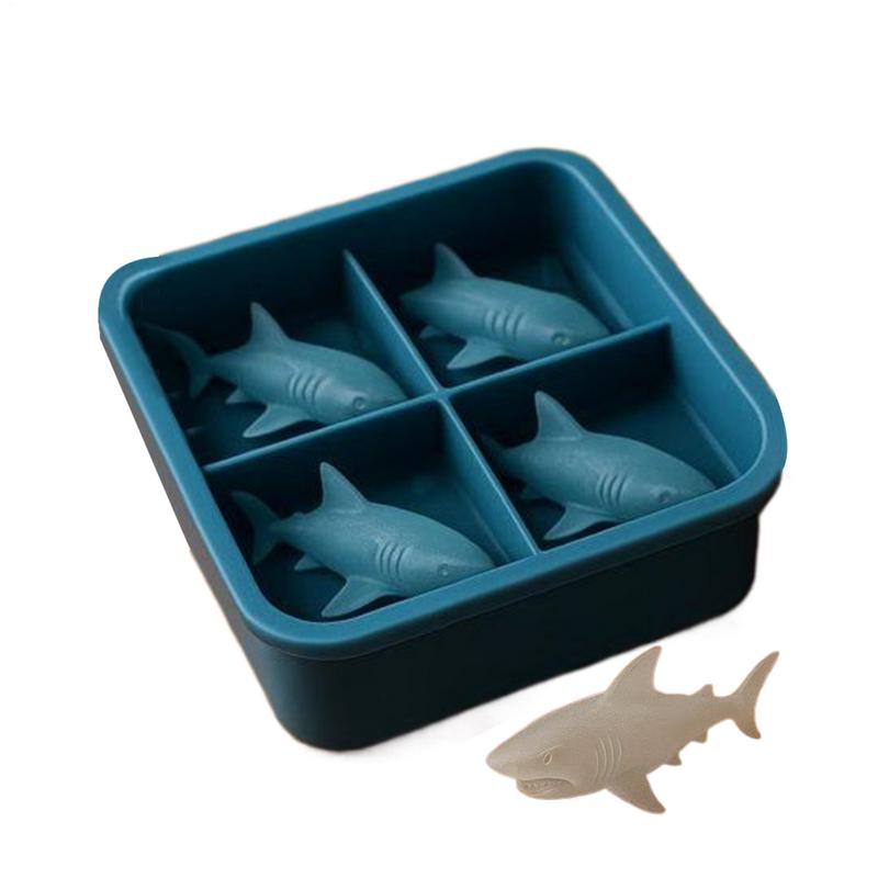 3D Shark Ice Mold Silicone Ice Cubes Molds Reusable Whiskey Ice Cubes Molds DIY Homemade Barware Easy Release
