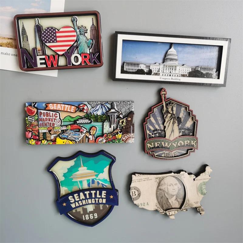 Norvegia IBIZA Barcelona Spania New York Seattle SUA Arabia Saudită Dubai Barcelona magnet de frigider din lemn decorare casă cadouri pentru prieteni