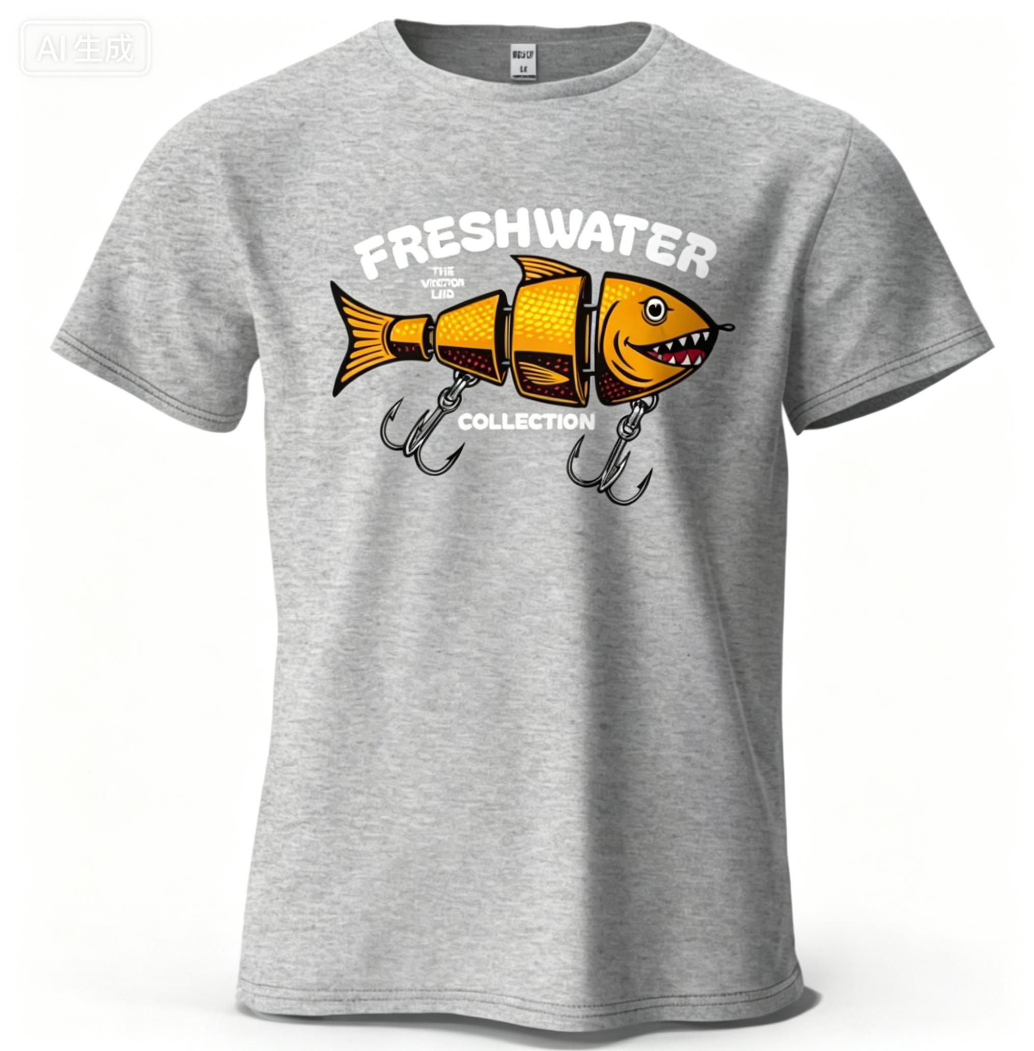 2026 New Fishing Lure Pattern Printed Unisexs TShirt Cotton Fishing Hobby Graphic Tees for Unisex Tshirt Relaxing S