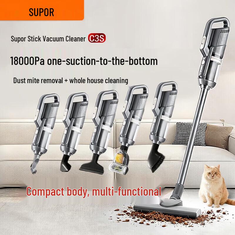 SUPOR C3S Wired Handheld Vacuum Cleaner with Whole House Cleaning Set