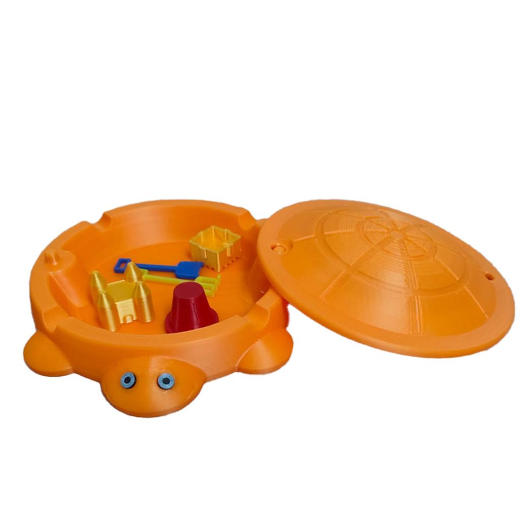 Turtle Themed Home Decor ashtray Orange Green Plastic Storage Container with Opening Lid Long Life Symbol Gift for All Ages