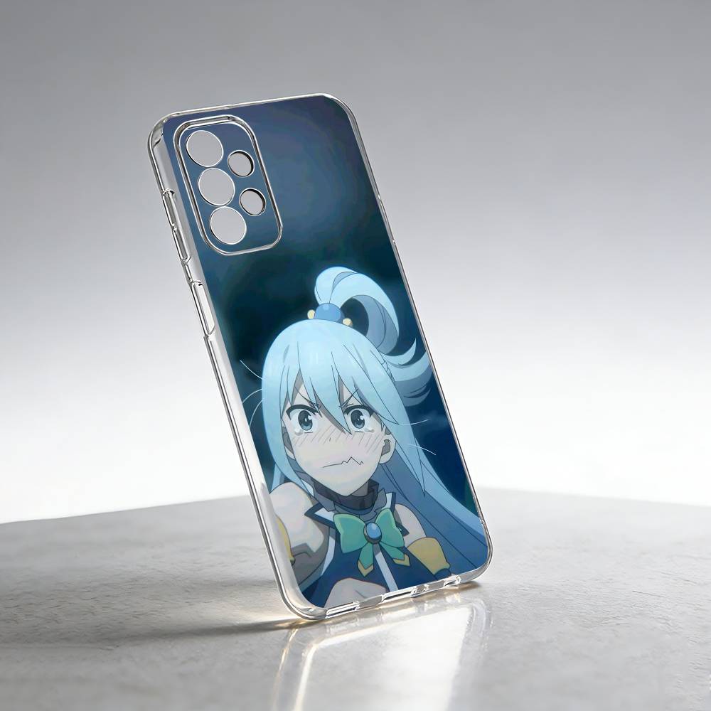 A-Aqua Anime KonoSubaS-S Phone Case Transparent Silicone Soft For Samsung S25,S24,S21,S22,S23,S30,Ultra,S20,Plus,Fe