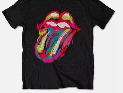 T-Shirt Rolling Stones Sixty Brushstroke Tongue, Taglia   RISTAMPA