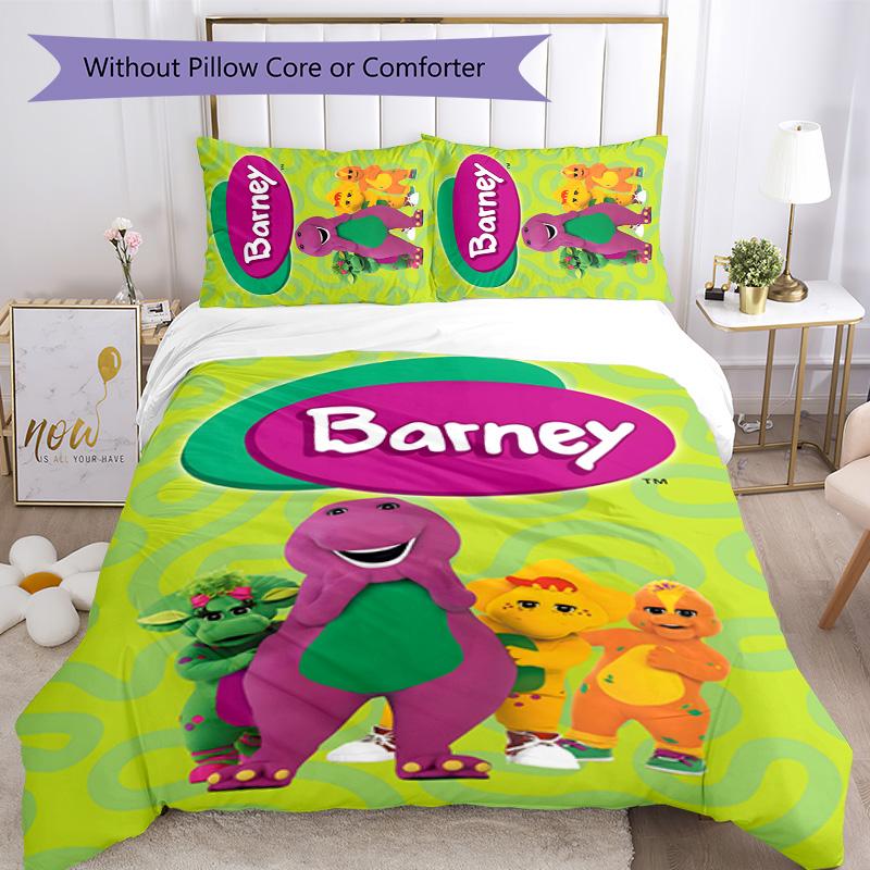 Barney 3pcs Bedding Set Duvet Cover Closure Includes 1 Duvet Cover & 2 Pillowcases for All Seasons Bedroom Home Dorm Decor