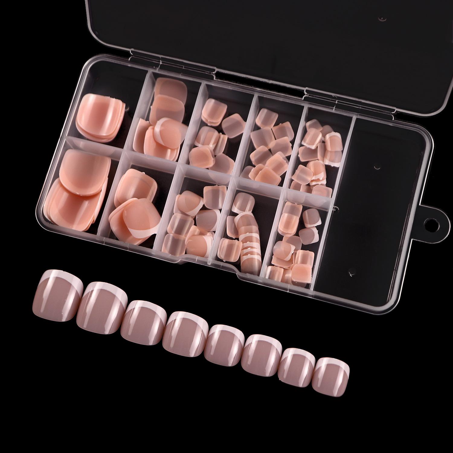 

120-Piece Almond Ballet French Press-On Nails Set - Black & White False Nails for Hands and Feet