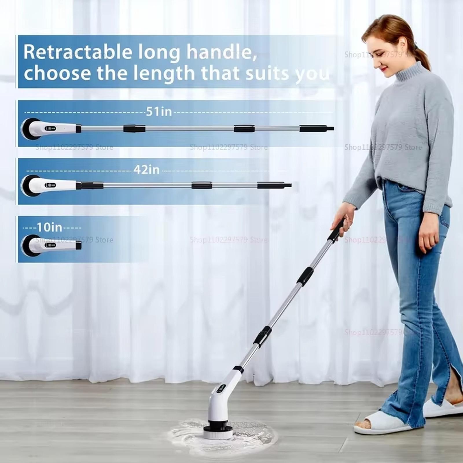 Cordless Electric Multifunctional Cleaning Brush for Kitchen Bathroom Floor one size белый