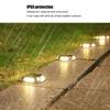 4 PCS 8 LED Solar Ground Lights Warm Light/White Light Waterproof Solar Driveway Light Recessed Design Stainless Steel