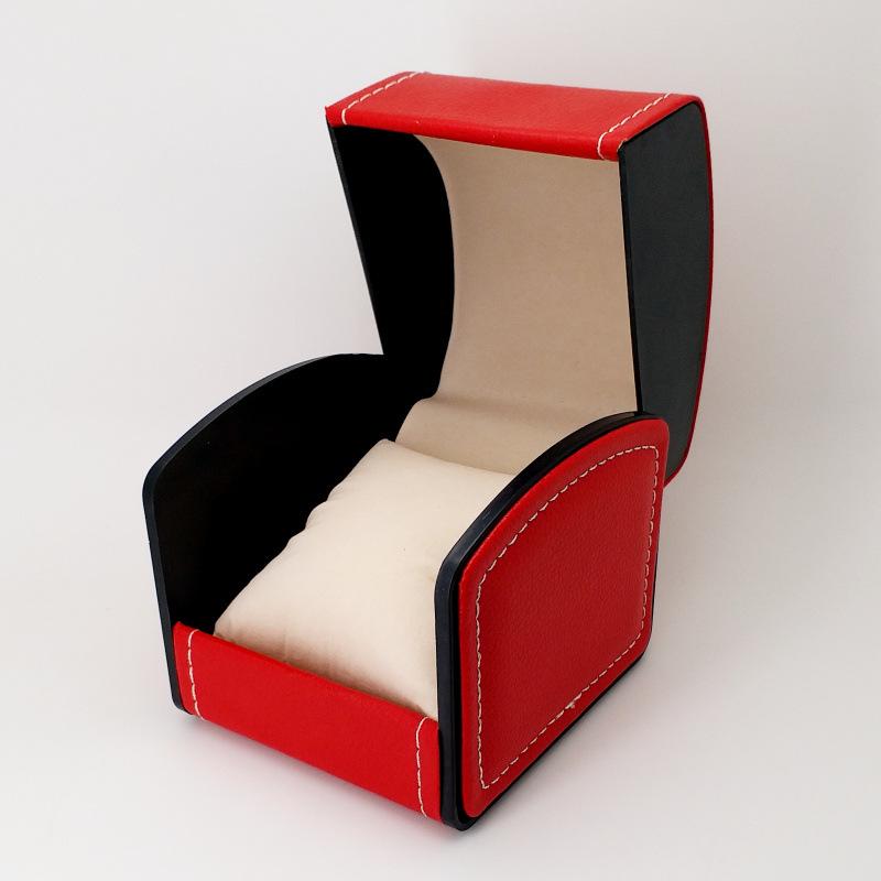 

Luxurious PU Leather Watch & Jewelry Gift Box with Customizable Hot Stamped Logo 10*9*8cm красный