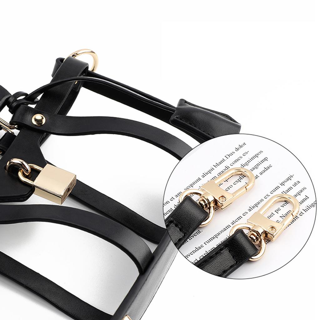 Hollow Tote Bag Messenger Bag Set with Shoulder Strap PU Encasement for Handbag Crossbody Shoulder Bag DIY Accessories