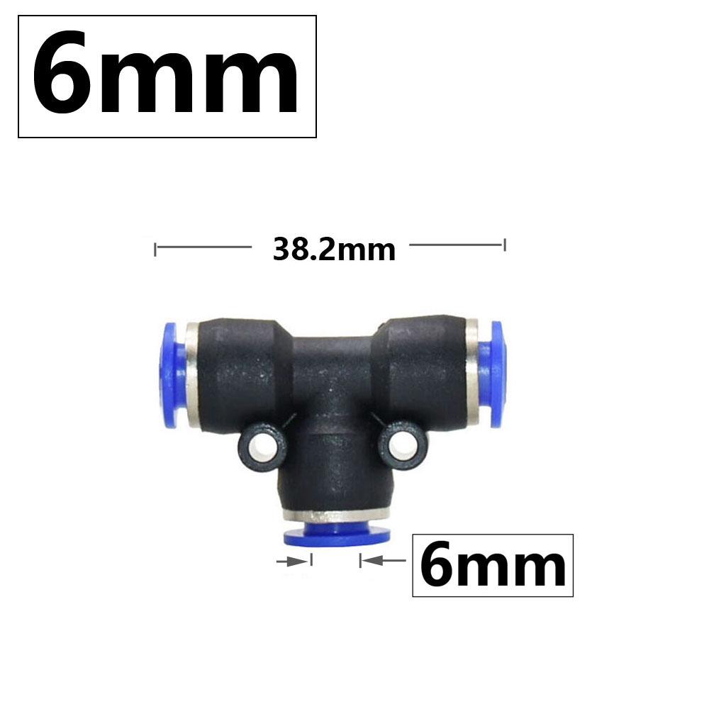 6mm 8mm Pneumatic Fitting Tee Elbow Straight Plug Valve Air Quick Connector Water Push In Hose Couping PU PY PK PM PZA HVFF