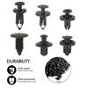 190PCS Car Universal Buckle Set - 6 Models ABS Material Fastener Rivet Clamping Clips for Auto Body Trim Door Panel