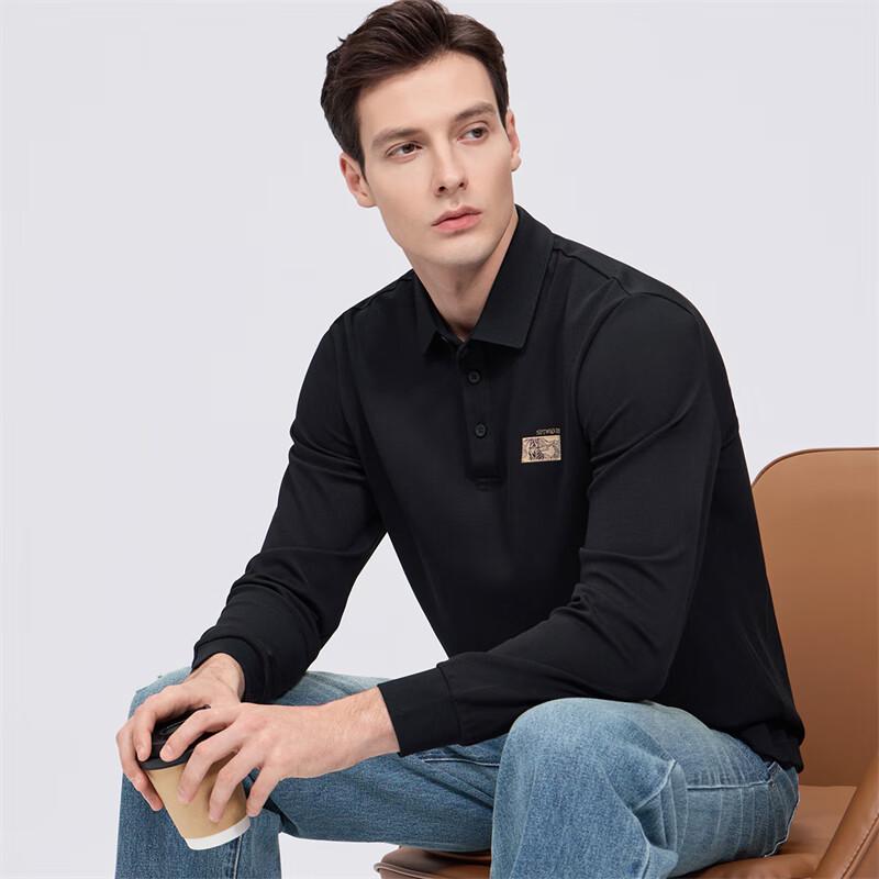Men's 7A Antibacterial Thermal Long Sleeve Polo Shirt
