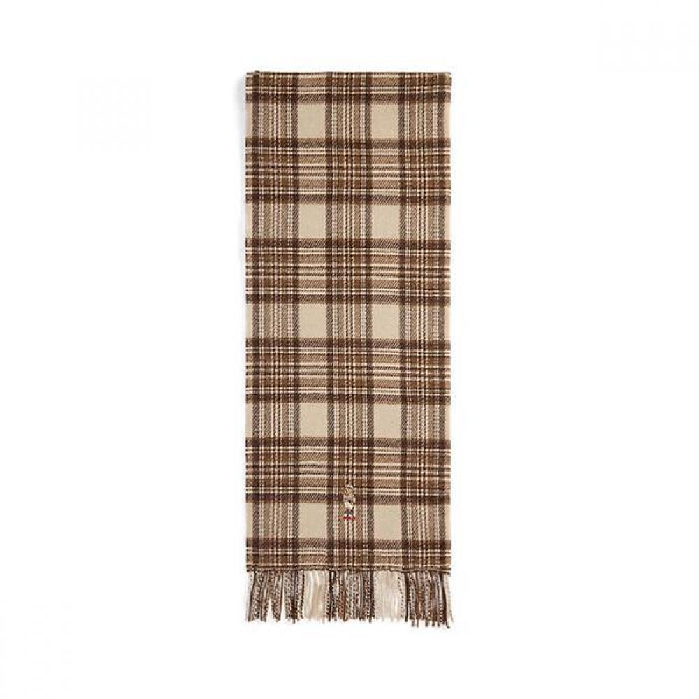 Polo Ralph Lauren Women S Polo Bear Plaid Fringe Wool Scarf wapoScv0j320378101