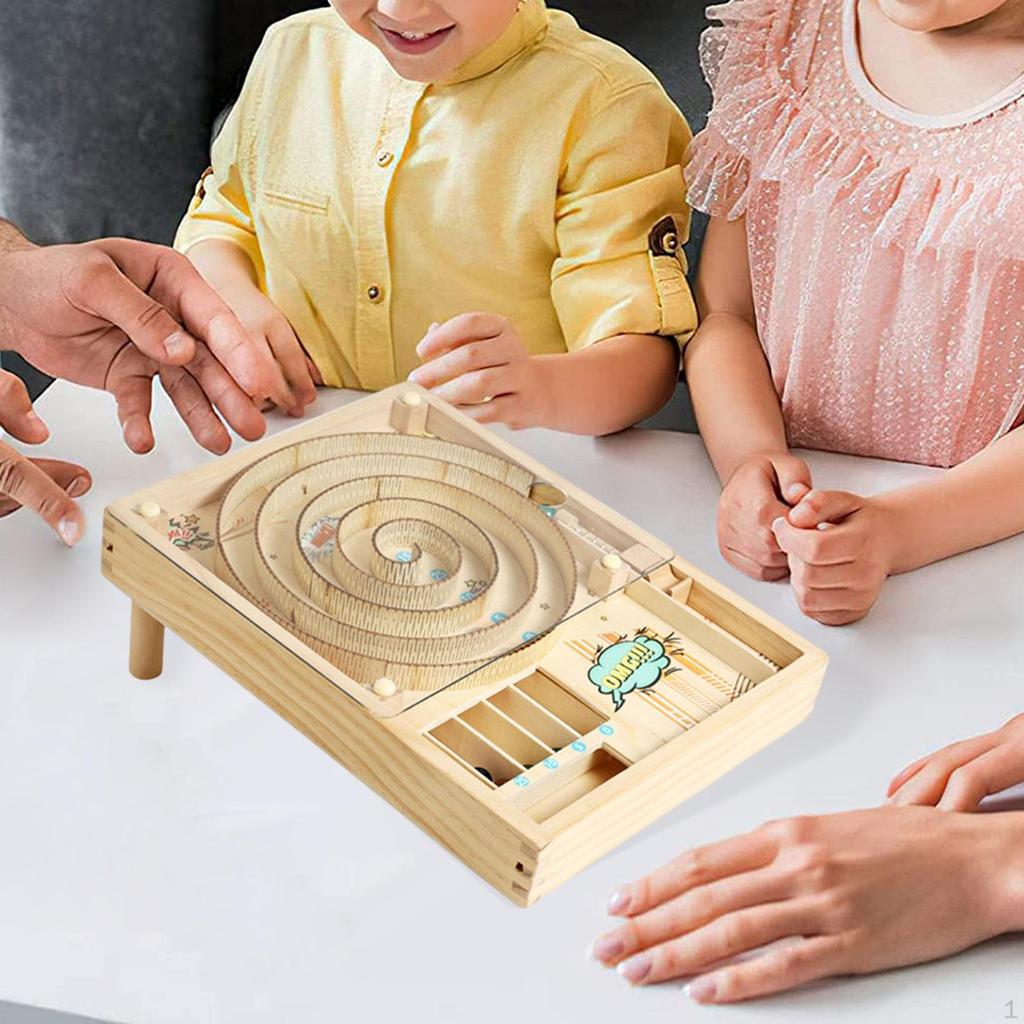 Wooden Pinball Game Early Development Fine Motor Skills Tabletop Toy Style A