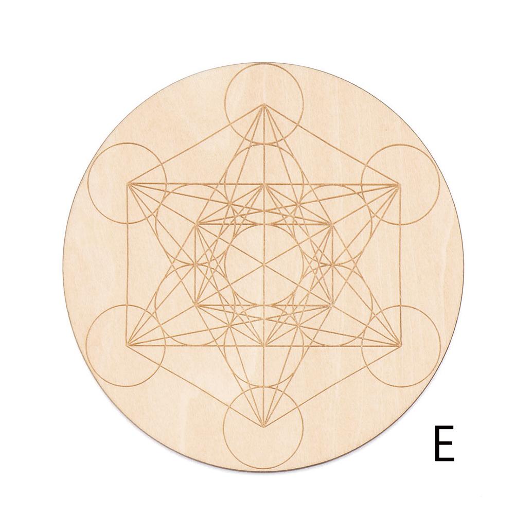 1pc Flower of Life Basswood Coaster Placemats Laser Cut Non-slip Carved Coaster Wood Round Cup Pad Table Mat Art Home Decor